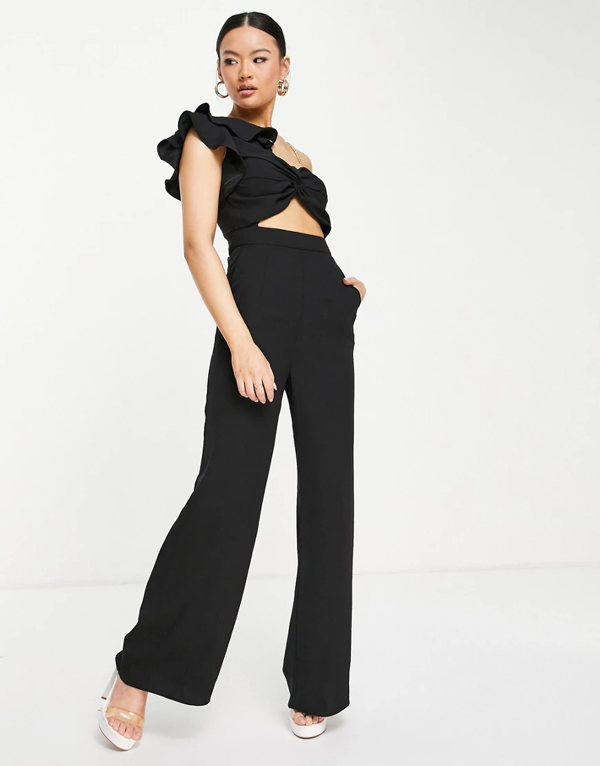 Jarlo – Trägerloser Jumpsuit in Schwarz günstig online kaufen