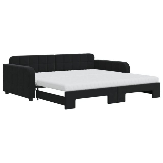 vidaXL Gästebett Gästebett Tagesbett Ausziehbar mit Matratzen Schwarz 100x2 günstig online kaufen