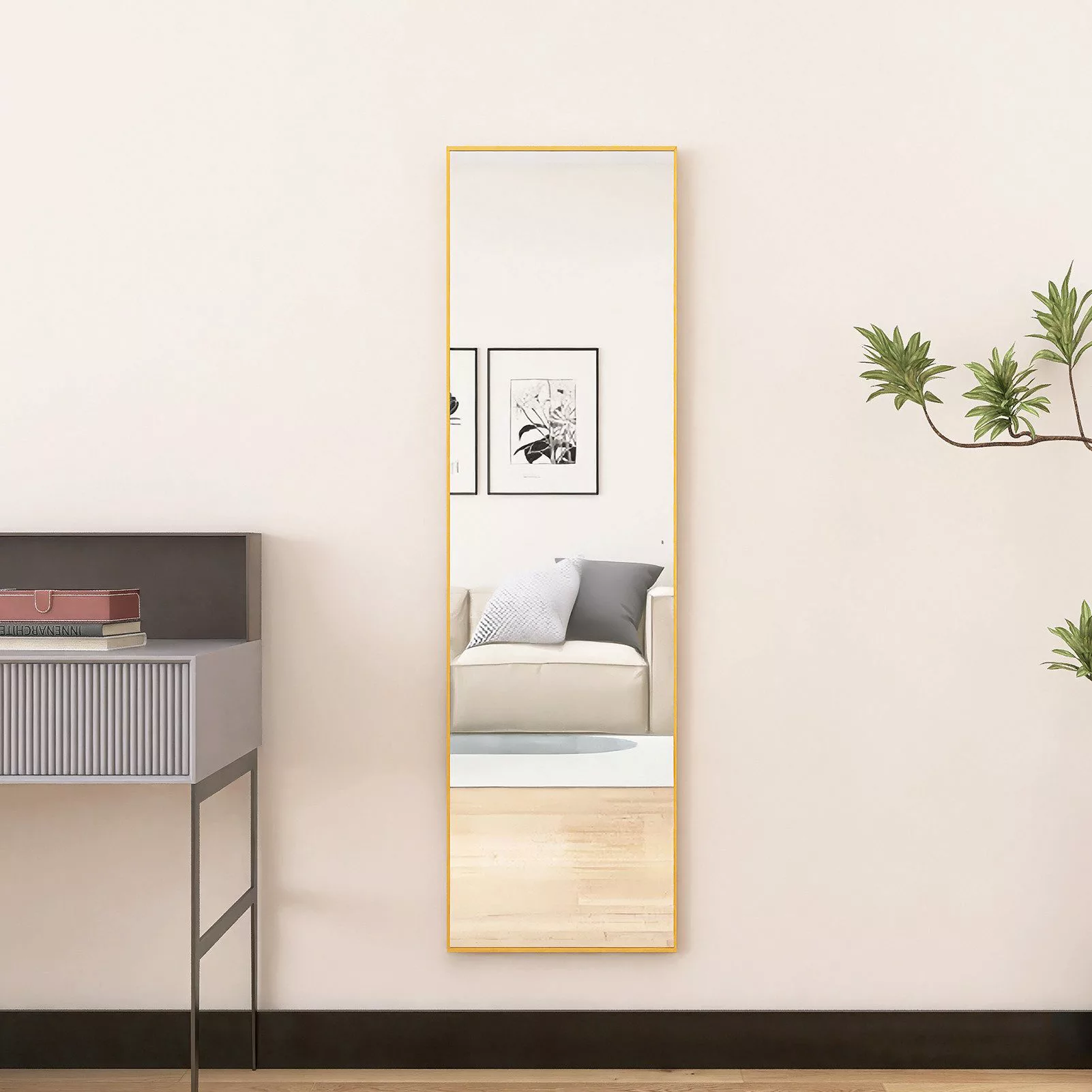 FUROKOY Ganzkörperspiegel Standspiegel mit Ständer, Metallrahmen günstig online kaufen