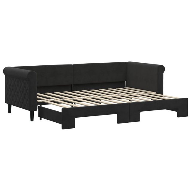 vidaXL Gästebett Gästebett Tagesbett Ausziehbar Schwarz 80x200 cm Samt Bett günstig online kaufen