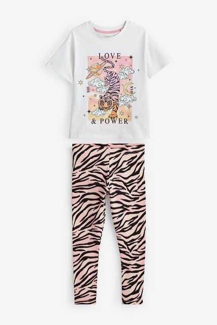 Next Shirt & Leggings Set aus Leggings und Oberteil mit Animalprint (2-tlg) günstig online kaufen