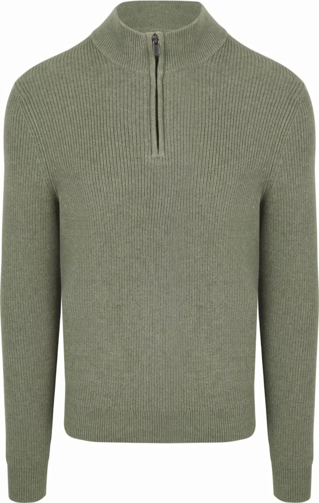 Suitable Half Zip Wool Blend Pullover Grün - Größe L günstig online kaufen