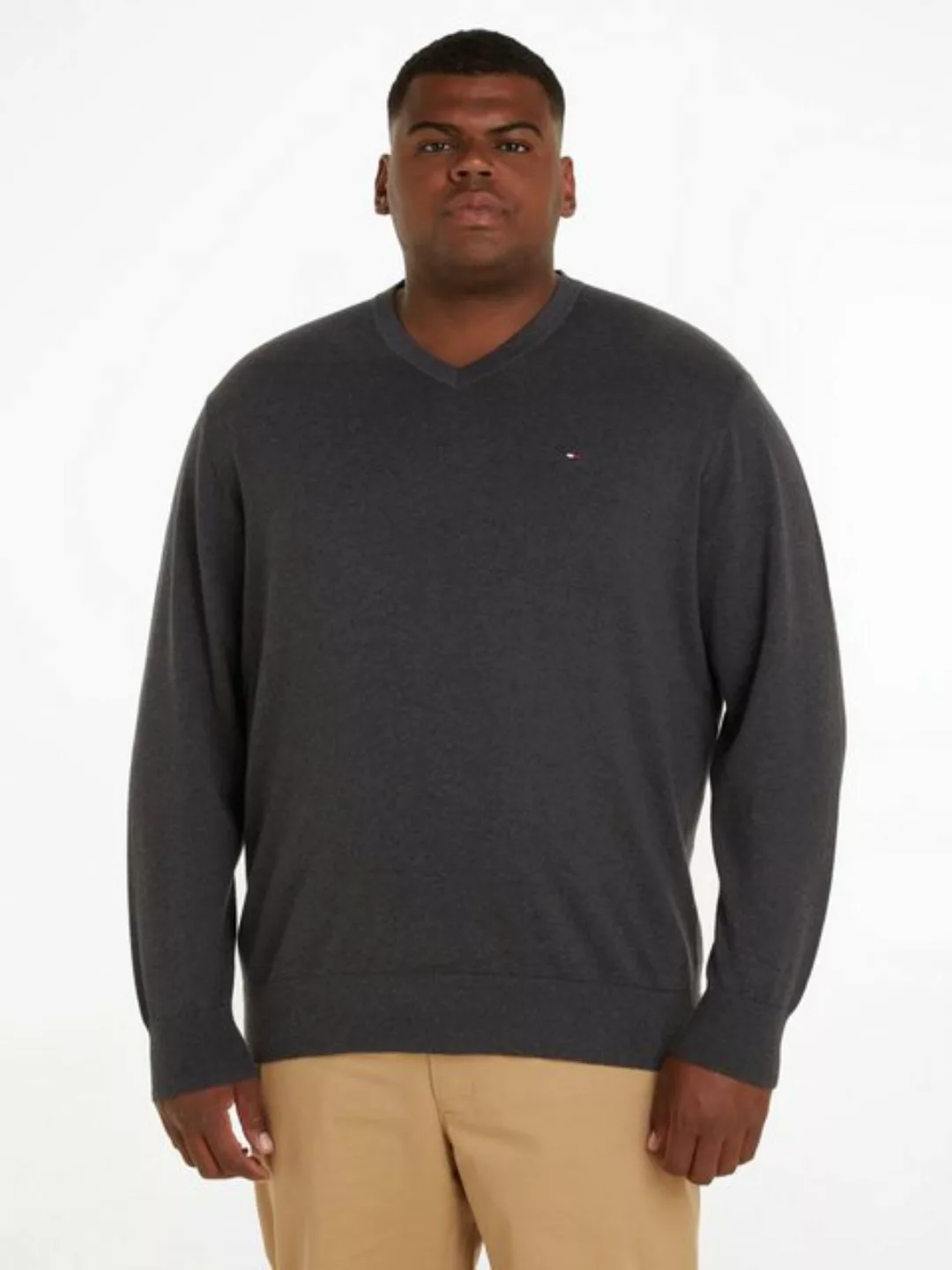 Tommy Hilfiger Big & Tall V-Ausschnitt-Pullover BT-CLASSIC COTTON V NECK-B günstig online kaufen