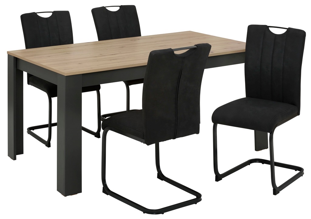Home affaire Essgruppe »Napoli«, (Set, 5 tlg., 4 Freischwinger + 1 Esstisch günstig online kaufen