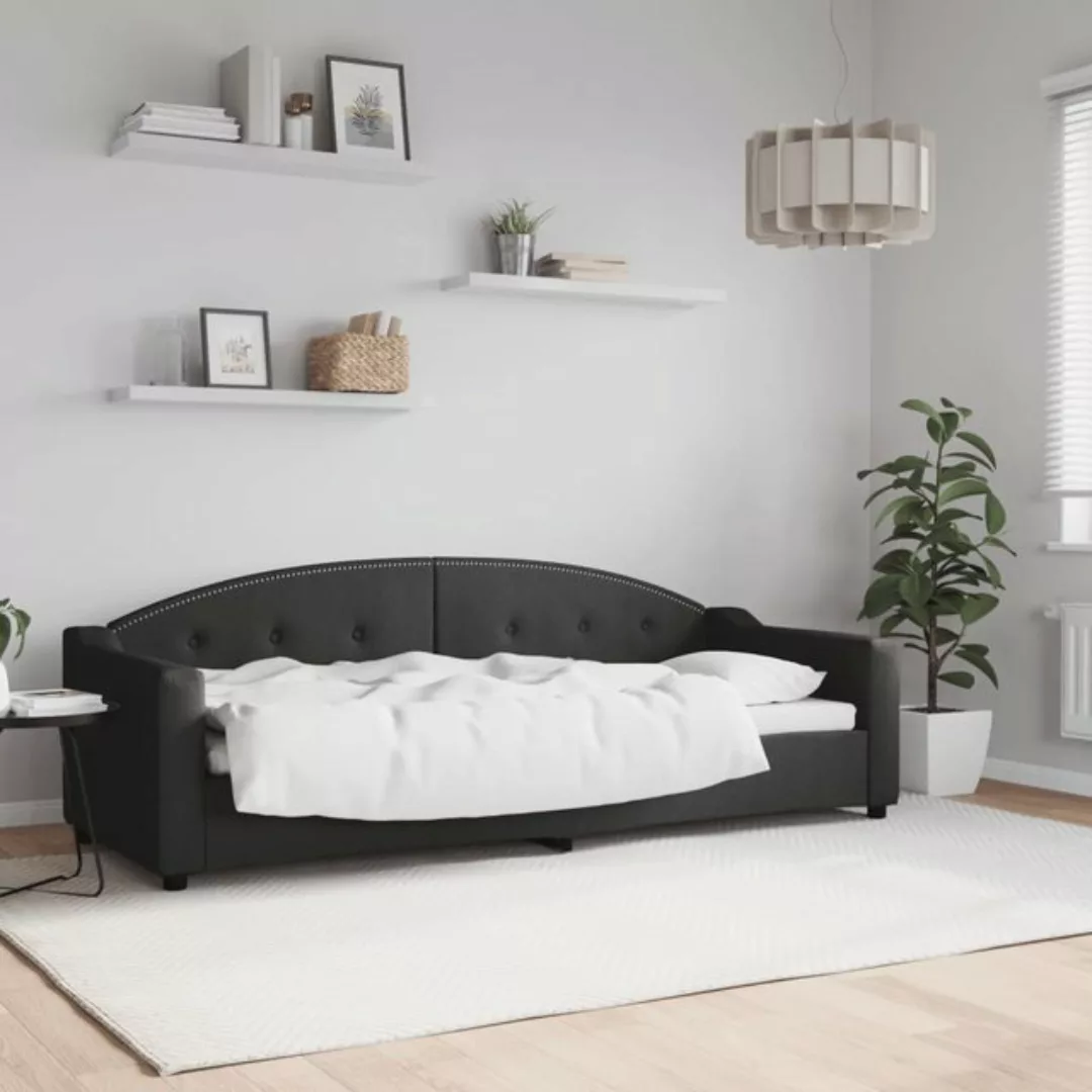 vidaXL Gästebett Tagesbett Schwarz 80x200 cm Stoff Gästebett Schlafsofa Dun günstig online kaufen