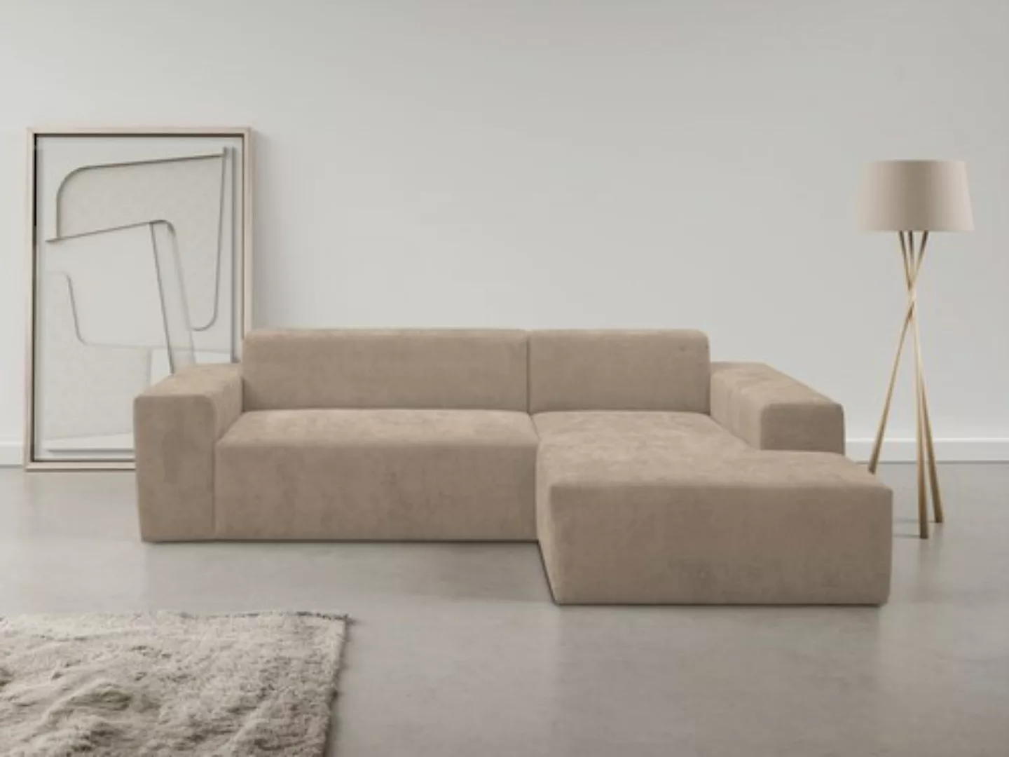 WERK2 Ecksofa "Zeus-L", Curvy Trend Ecksofa mit urbaner Optik günstig online kaufen