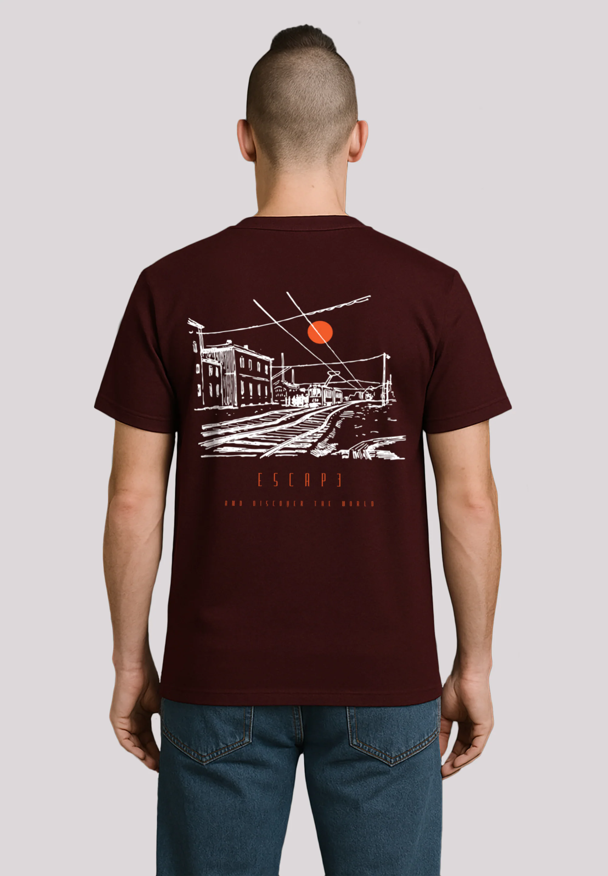 F4NT4STIC T-Shirt "Escape Discover the World Town Train Station", Premium Q günstig online kaufen