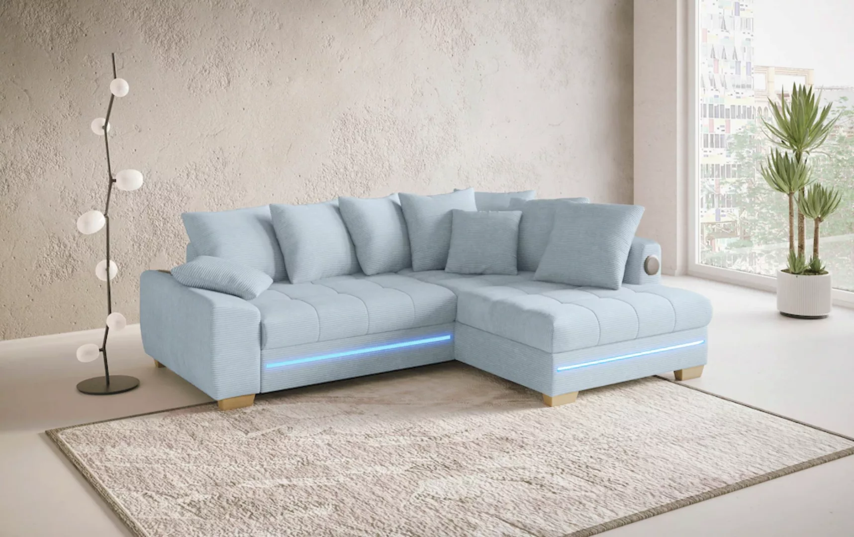Mr. Couch Ecksofa "Nikita II, L-Form", mit Kaltschaum, RGB-LED, Soundsystem günstig online kaufen