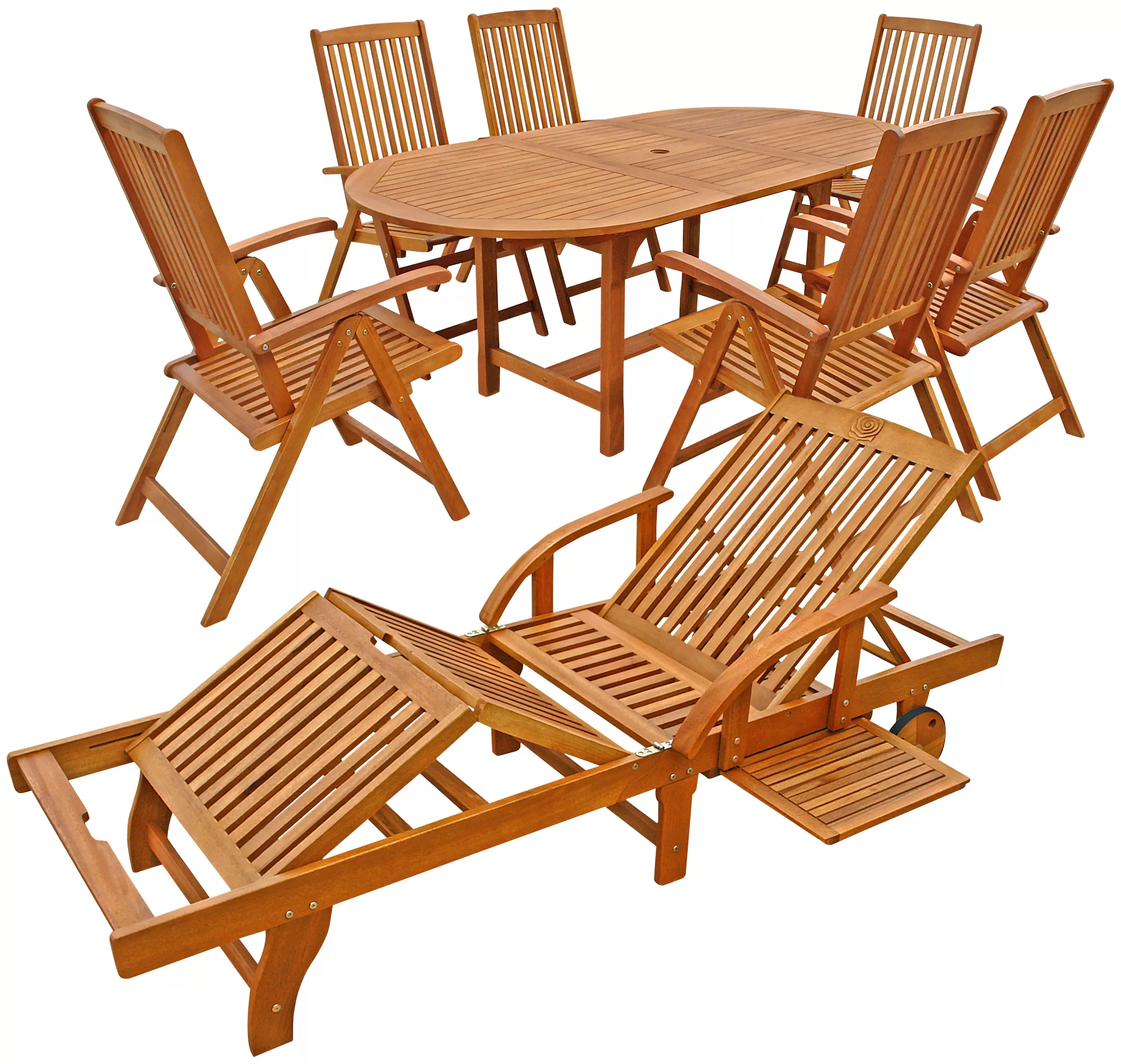 indoba Garten-Essgruppe "Sun Shine", (8 tlg.), Gartenset - IND-70313-SSSE8S günstig online kaufen