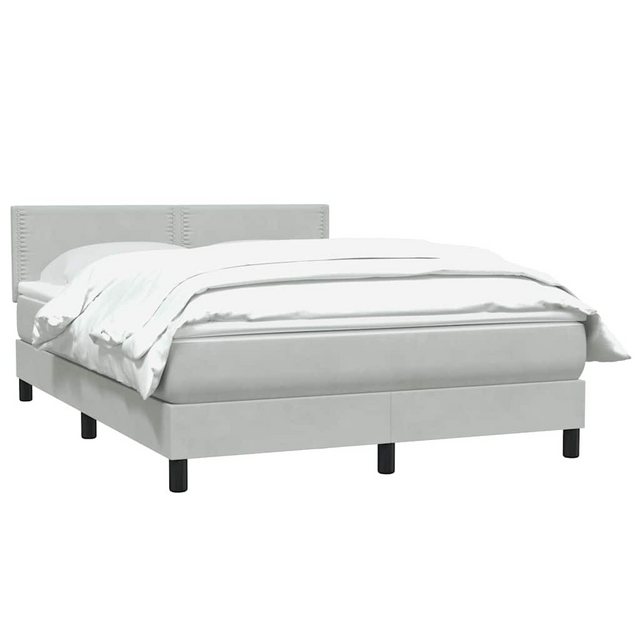 vidaXL Bett Boxspringbett mit Matratze Hellgrau 140x210 cm Samt günstig online kaufen