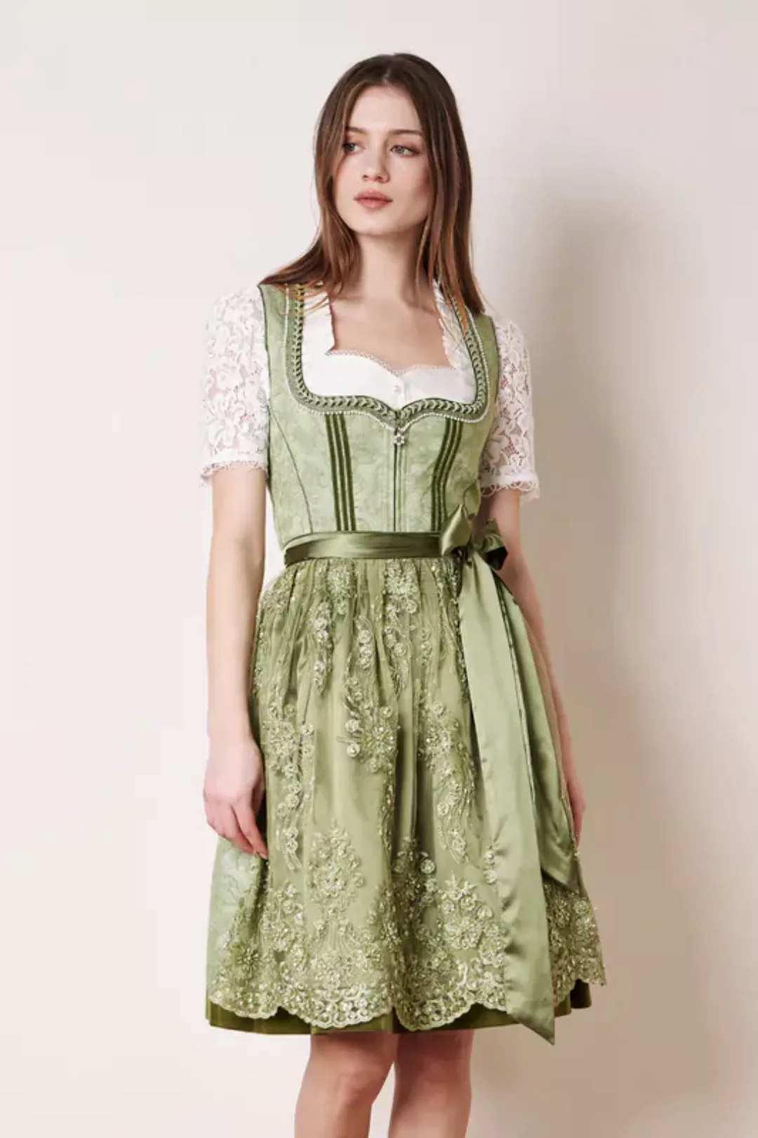 KRÜGER MADL & BUAM Trachtenkleid Midi Dirndl 2tlg. 60cm 111065-060-51 hellg günstig online kaufen