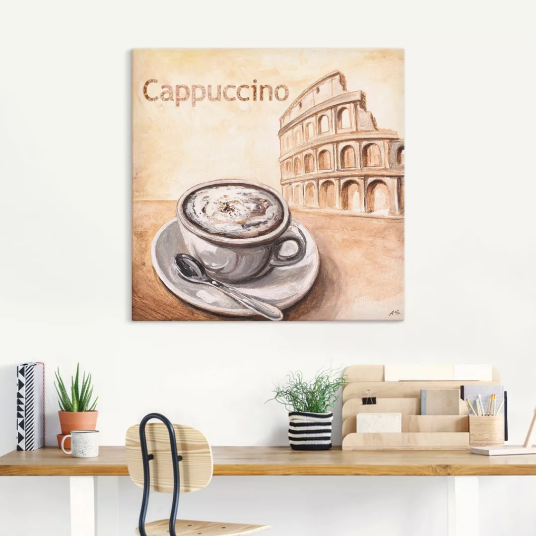 Artland Wandbild "Cappuccino in Rom", Kaffee Bilder, (1 St.), als Leinwandb günstig online kaufen