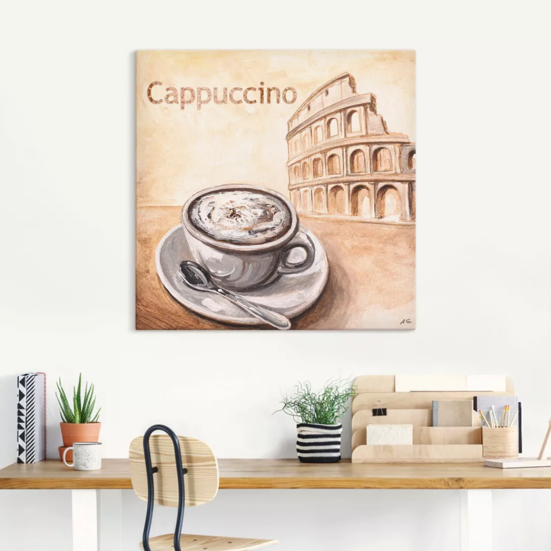 Artland Wandbild »Cappuccino in Rom«, Kaffee Bilder, (1 St.), als Leinwandb günstig online kaufen