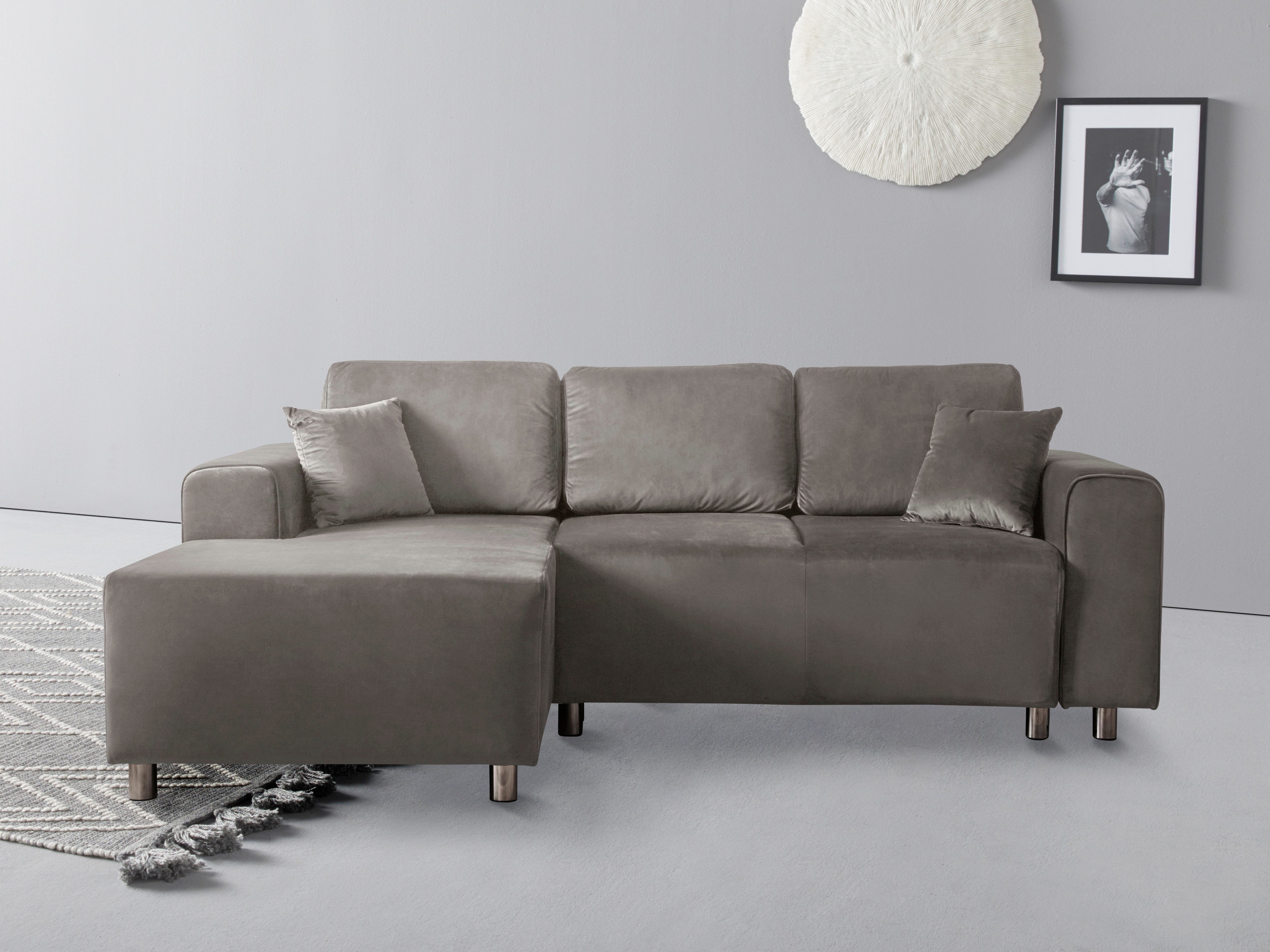 Home affaire Ecksofa "Györ", L-Form, wahlweise mit Bettfunktion und Bettkas günstig online kaufen