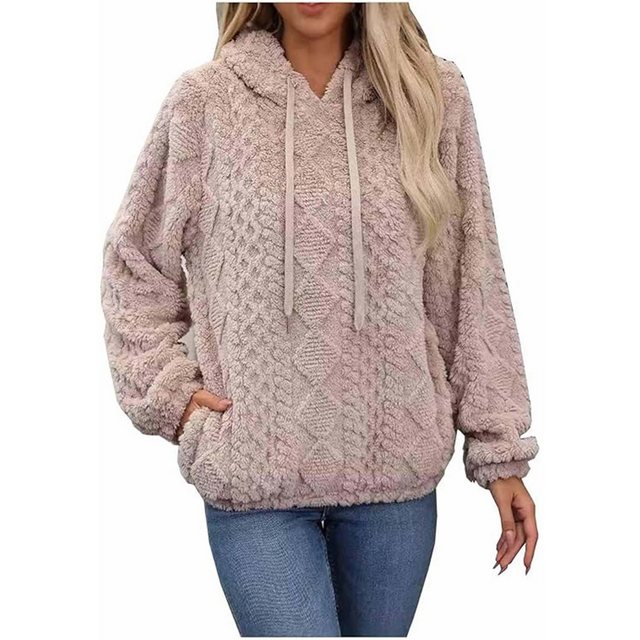 Zoclack Kapuzensweatshirt Damen Langärmeliges Lockerem Sweatshirt aus Plüsc günstig online kaufen