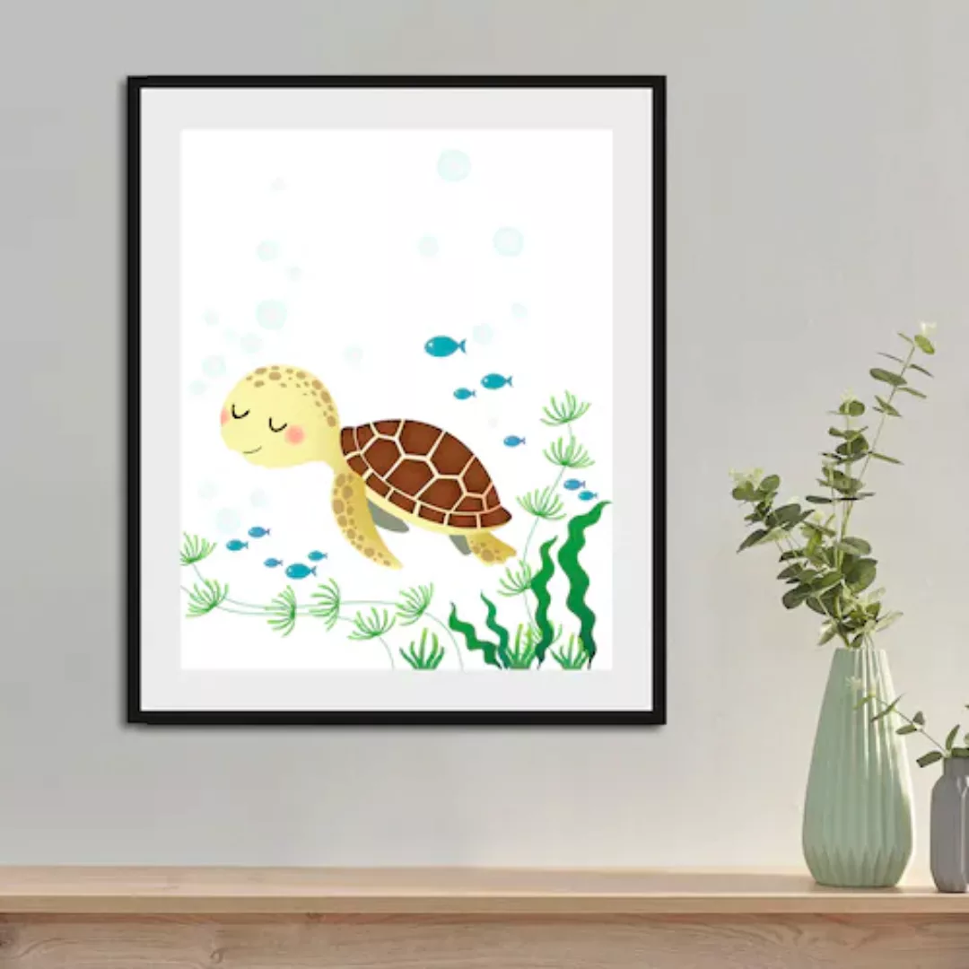 Lüttenhütt Bild »Crush«, Schildkröten, (1 St.), mit Rahmen, schwarz günstig online kaufen