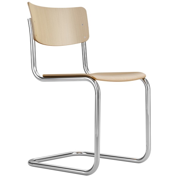 THONET S 43 | Buche natur | Stahlrohr-Freischwinger | Gestell verchromt günstig online kaufen