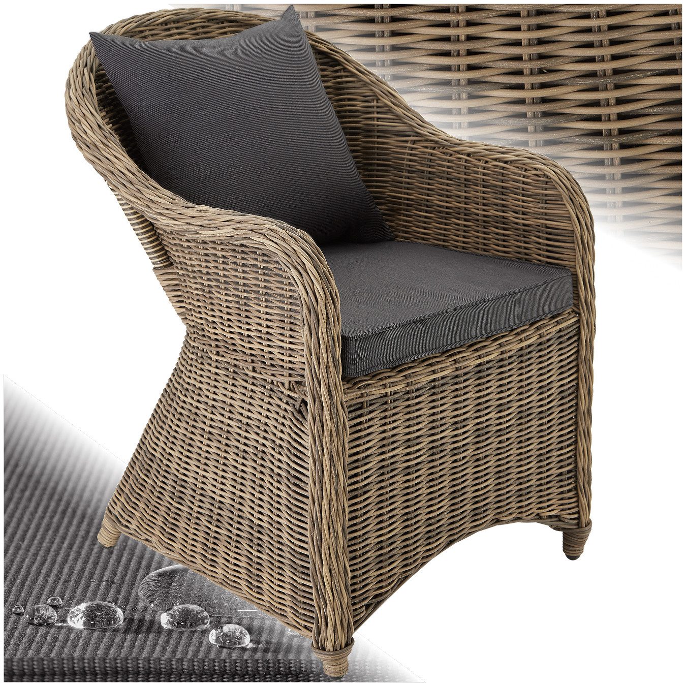 tectake Rattanstuhl Rattansessel (Set., 1 St), günstig online kaufen