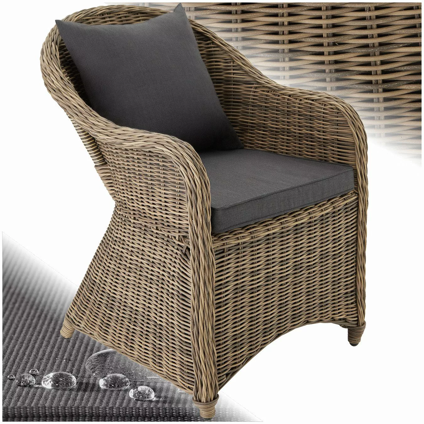 tectake Rattanstuhl Rattansessel (Set., 1 St), günstig online kaufen