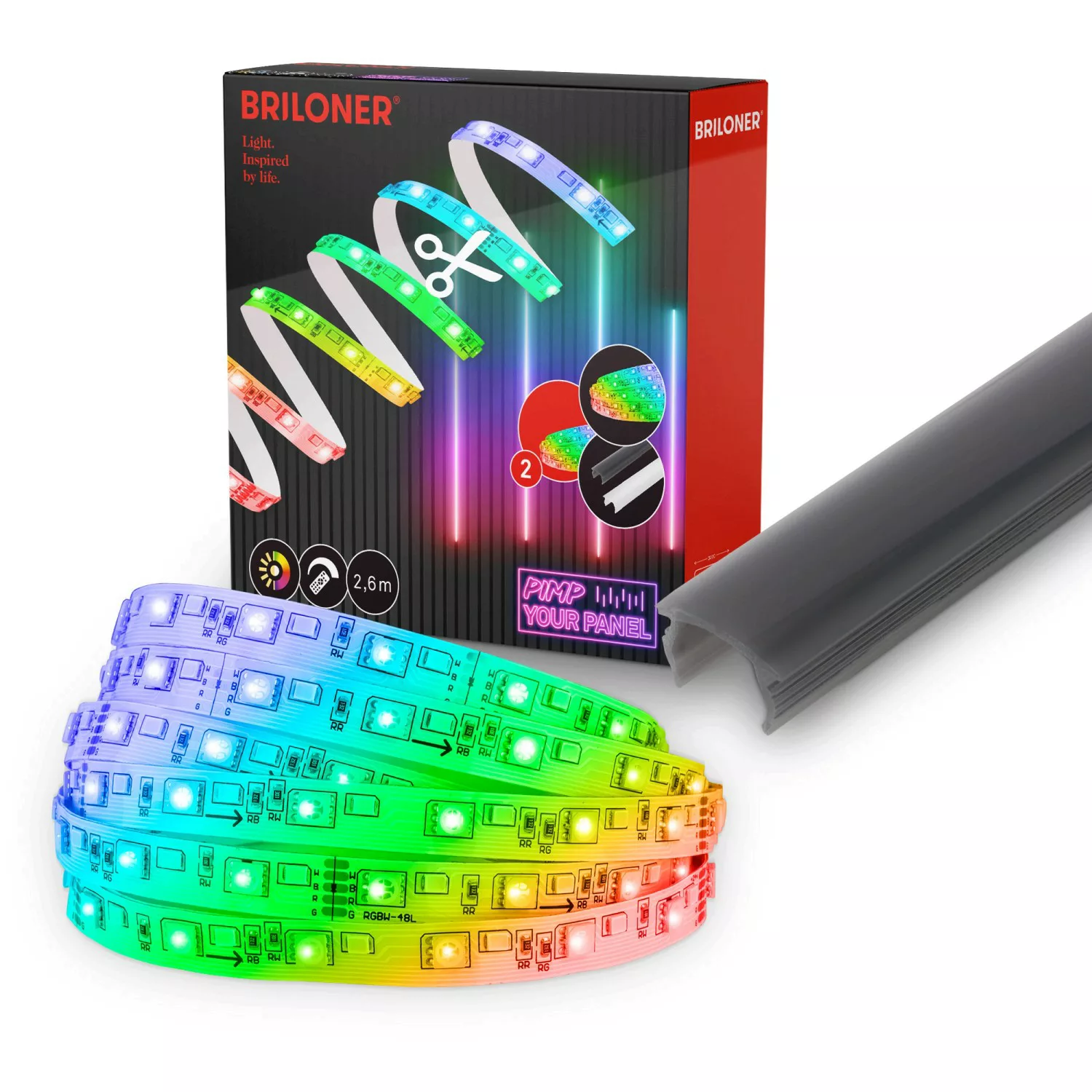 Briloner LED-Band Erweiterungs-Set mit RGB-Funktion 2,6 m günstig online kaufen