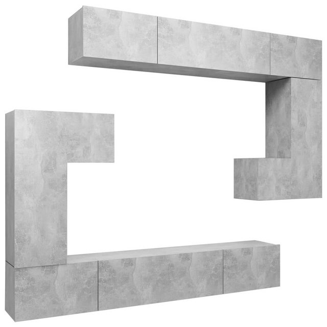 furnicato TV-Schrank 8-tlg. TV-Schrank-Set Betongrau Holzwerkstoff (1-St) günstig online kaufen