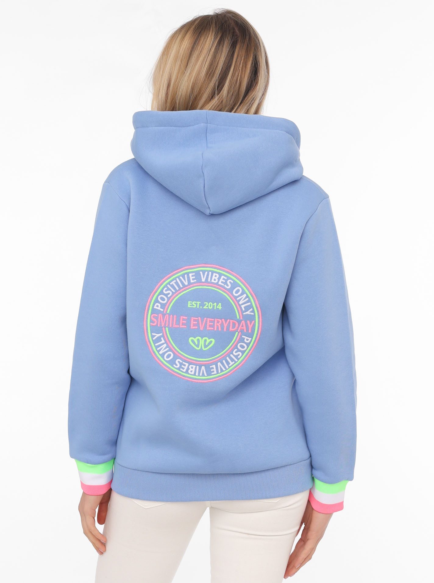 Zwillingsherz Sweatjacke, Kapuze, Langarm, Stickerei am Rücken, Langarm, Re günstig online kaufen