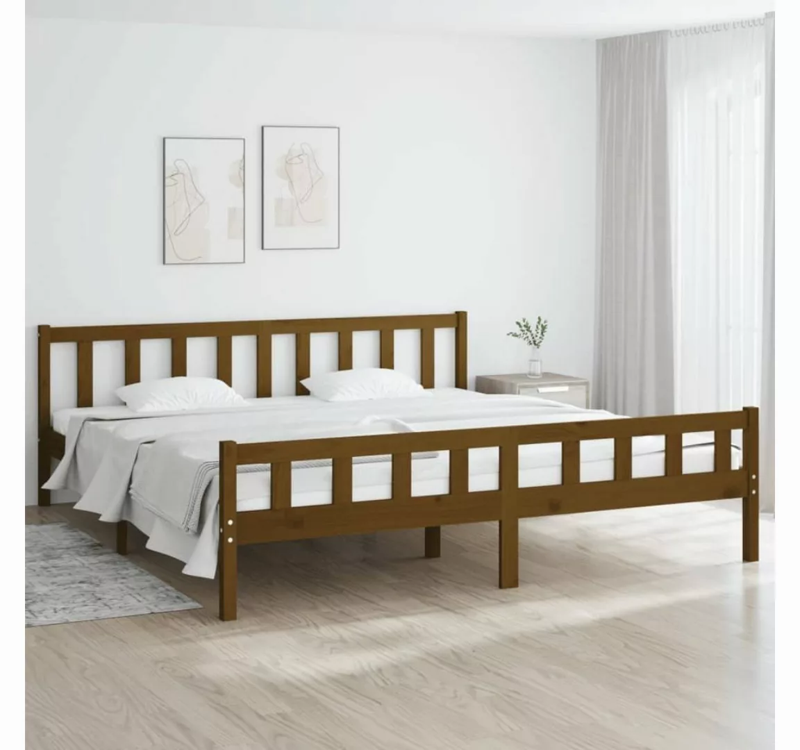 furnicato Bett Massivholzbett Honigbraun 200x200 cm günstig online kaufen