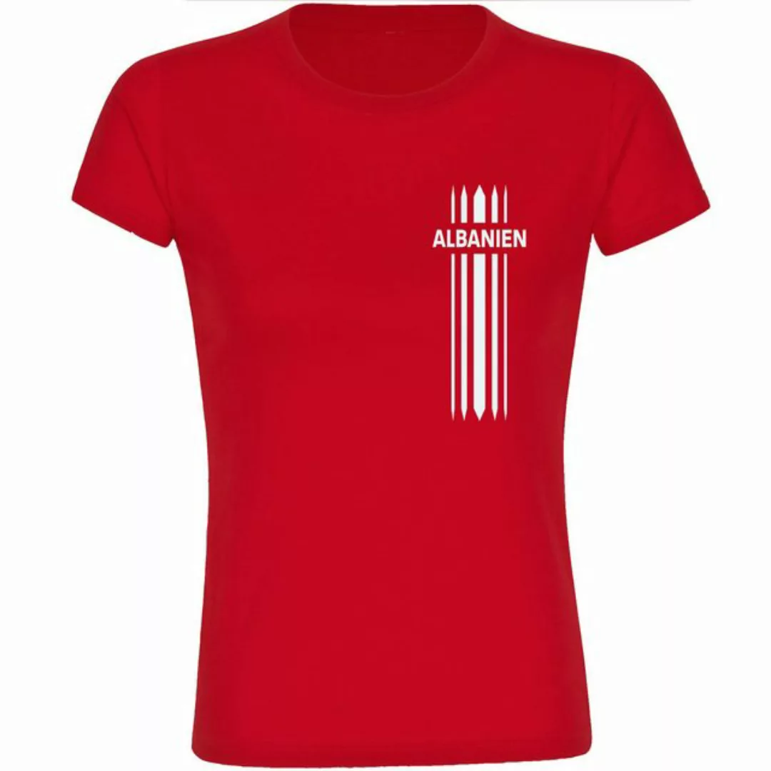 multifanshop T-Shirt Damen Albanien - Streifen - Frauen günstig online kaufen