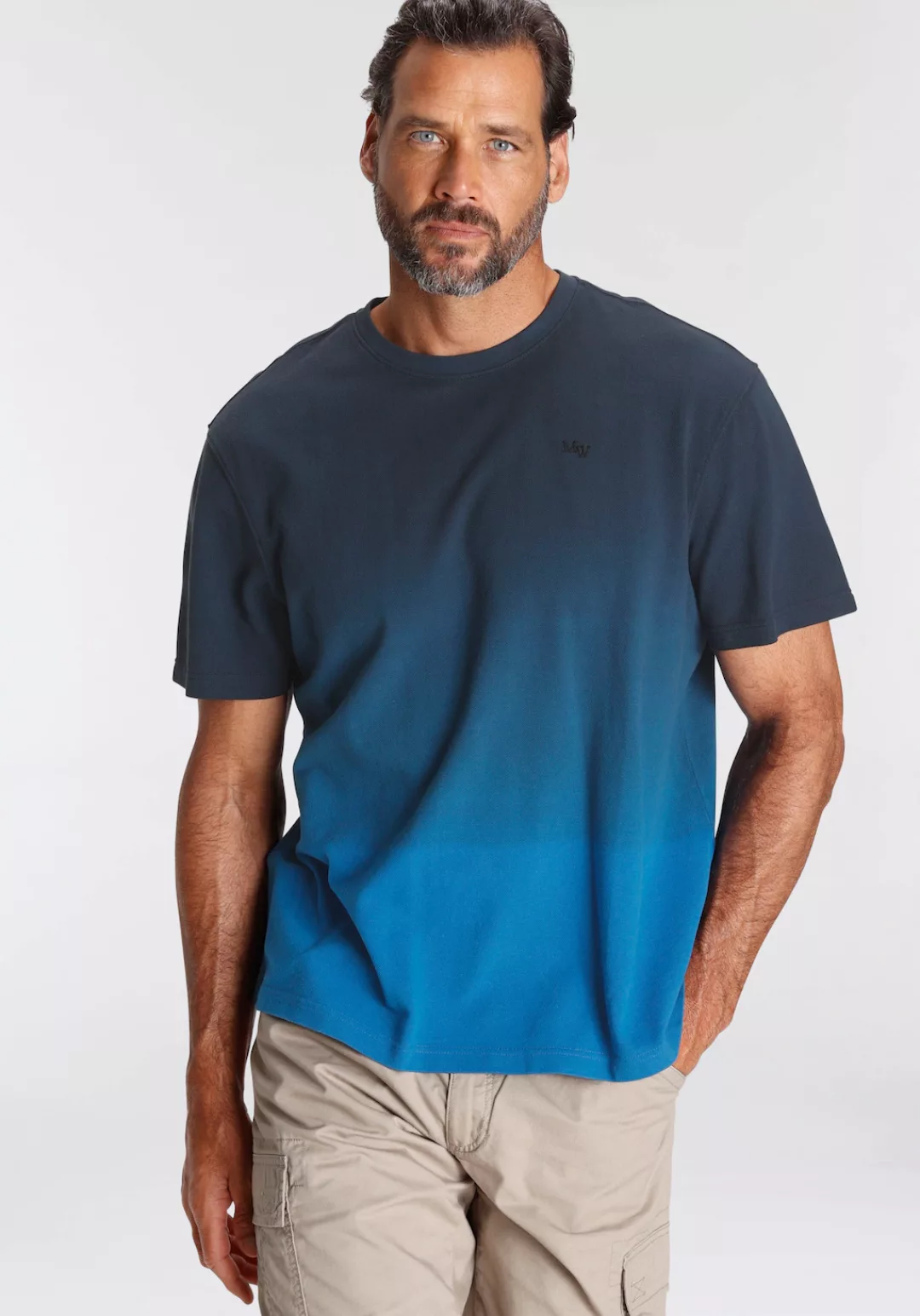 Man's World T-Shirt mit Farbverlauf in Pique´Qualität günstig online kaufen