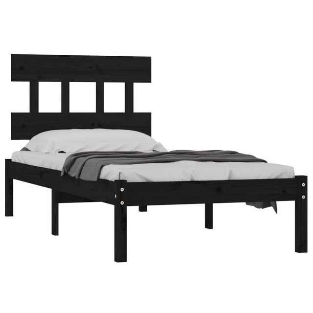 vidaXL Bett Massivholzbett Schwarz 75x190 cm günstig online kaufen