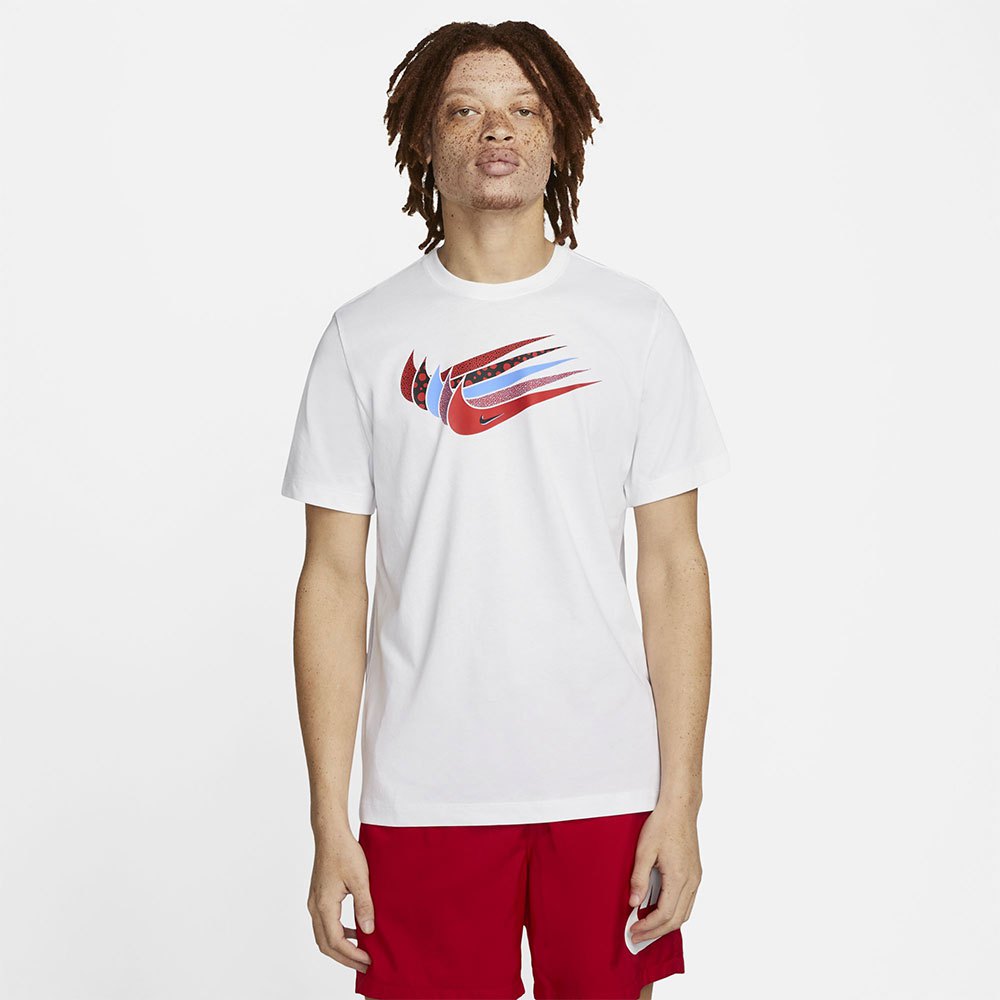 Nike Sportswear Swoosh Kurzärmeliges T-shirt XL White / Habanero Red günstig online kaufen