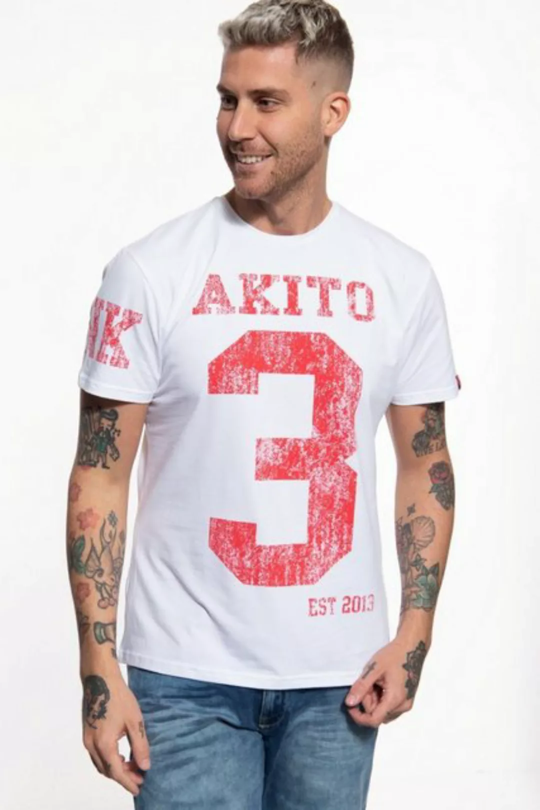 Akito Tanaka T-Shirt Number mit Print in der Front und auf dem Ärmel günstig online kaufen