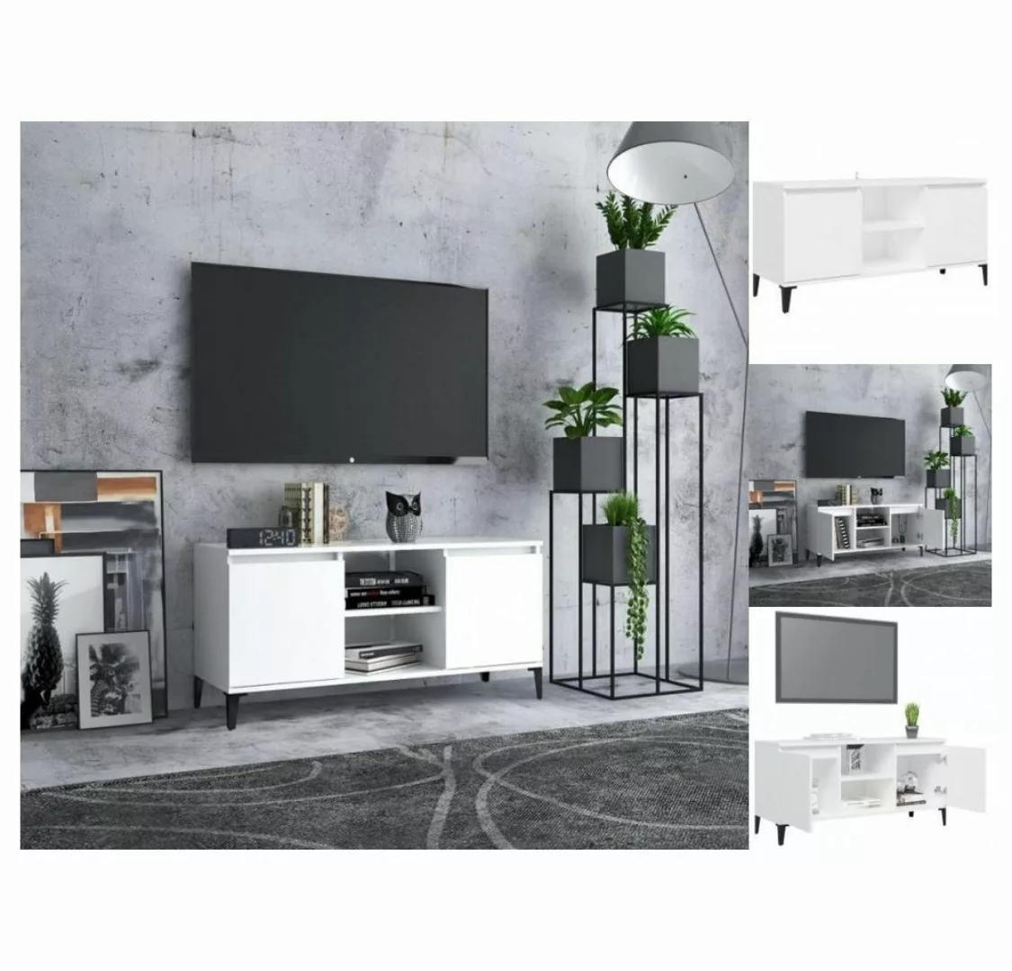 vidaXL TV-Schrank TV-Schrank mit Metallbeinen Weiß 103,5x35x50 cm Lowboard günstig online kaufen