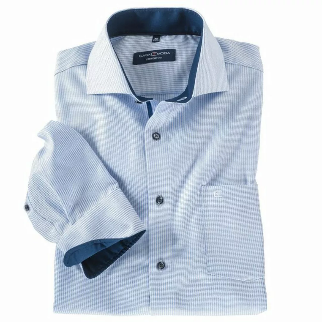 CASAMODA Langarmhemd Große Größen bügelfreies Langarmhemd hellblau-weiß Str günstig online kaufen