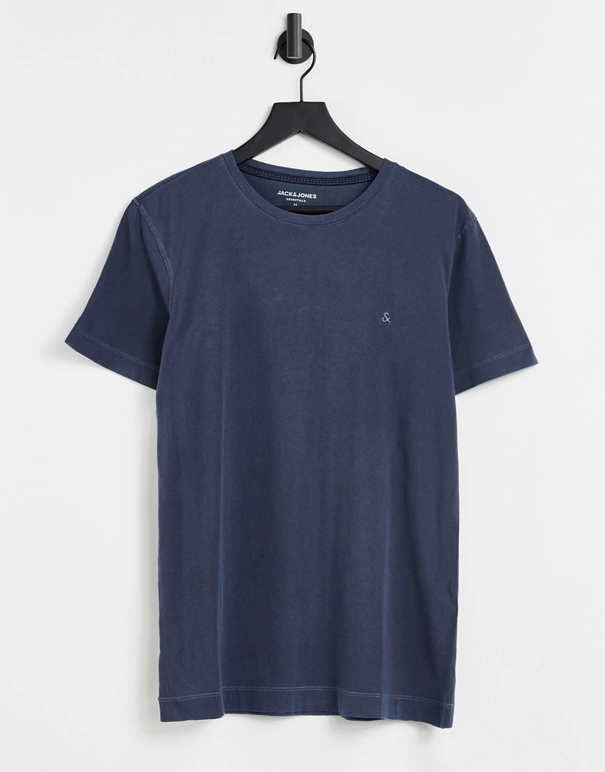 Jack & Jones – Überfärbtes T-Shirt in Marineblau günstig online kaufen