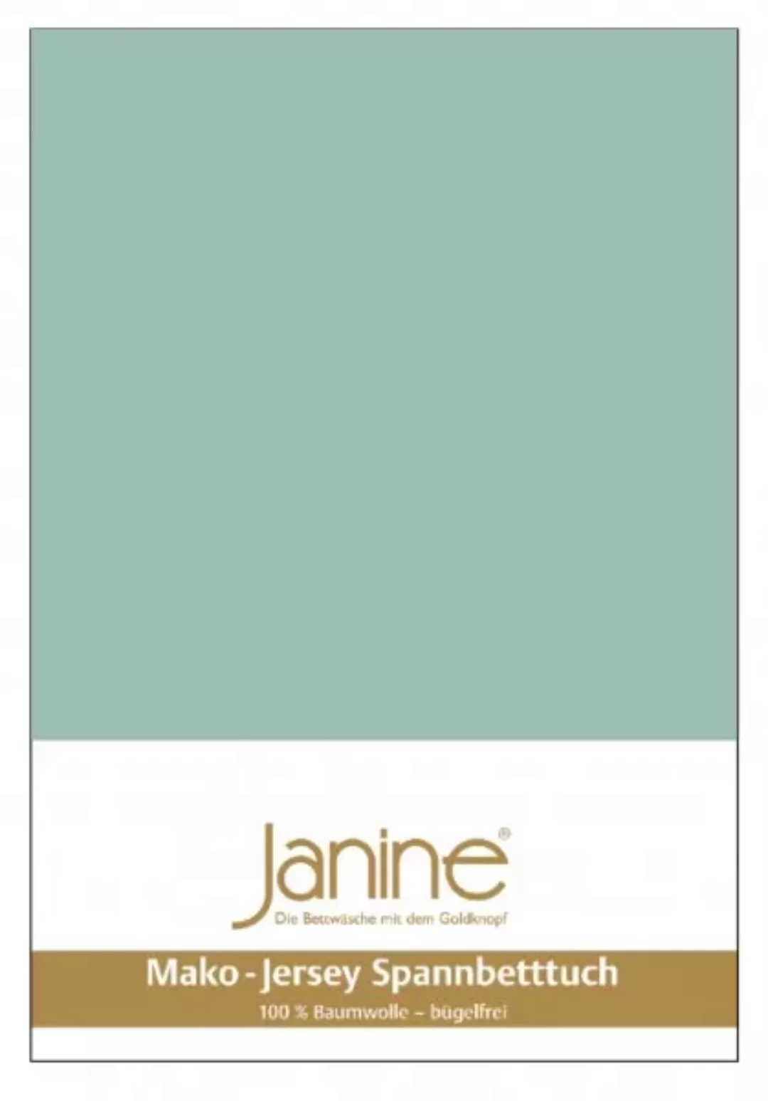 Janine Spannbetttuch Mako-Feinjersey 5007 rauchgrün Größe:  200x200 cm günstig online kaufen