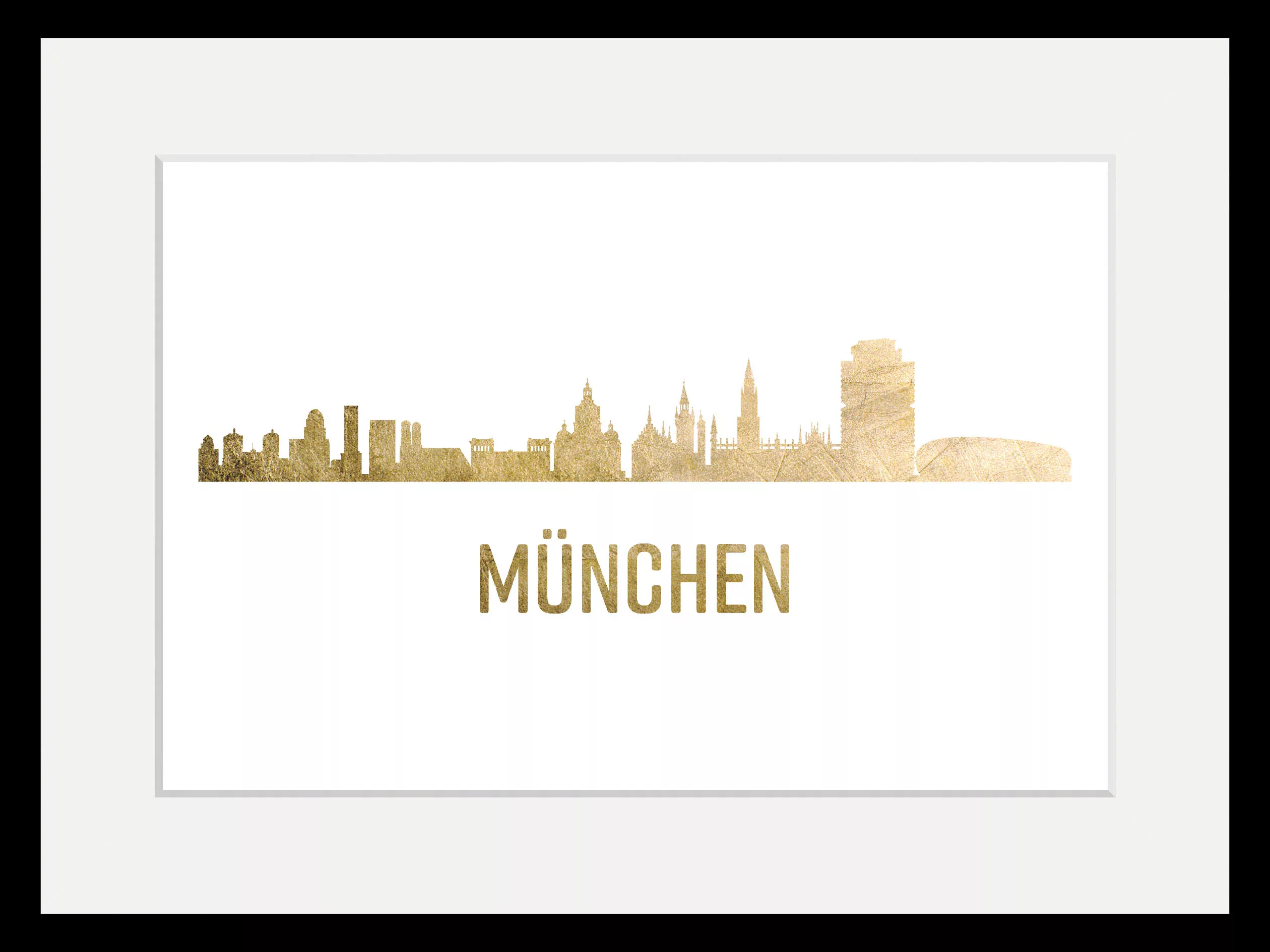 queence Bild »München Skyline GOLD«, Städte-Stadt-Deutschland-Kirche-Gebäud günstig online kaufen