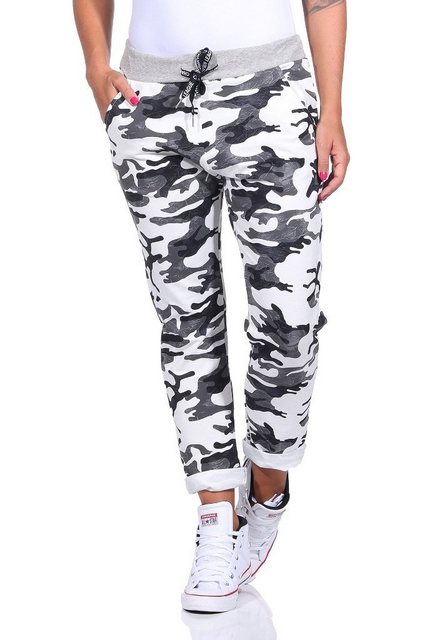 Mississhop Chinohose Damen Hose Blumen Jogginghose Baumwolle gemustert M. 2 günstig online kaufen