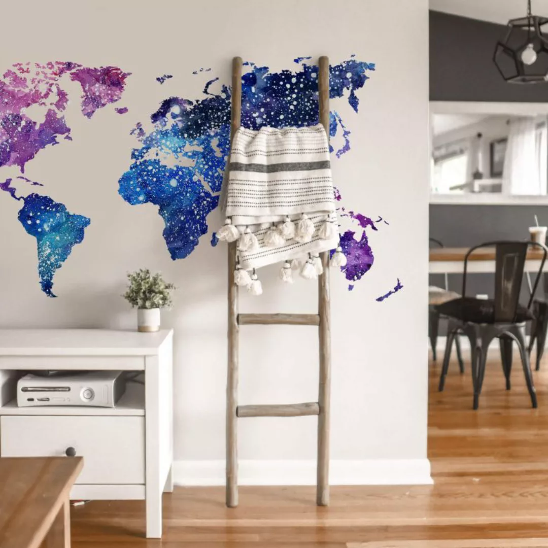 Wall-Art Wandtattoo »Universum Weltkarte Galaxie«, (1 St.), selbstklebend, günstig online kaufen