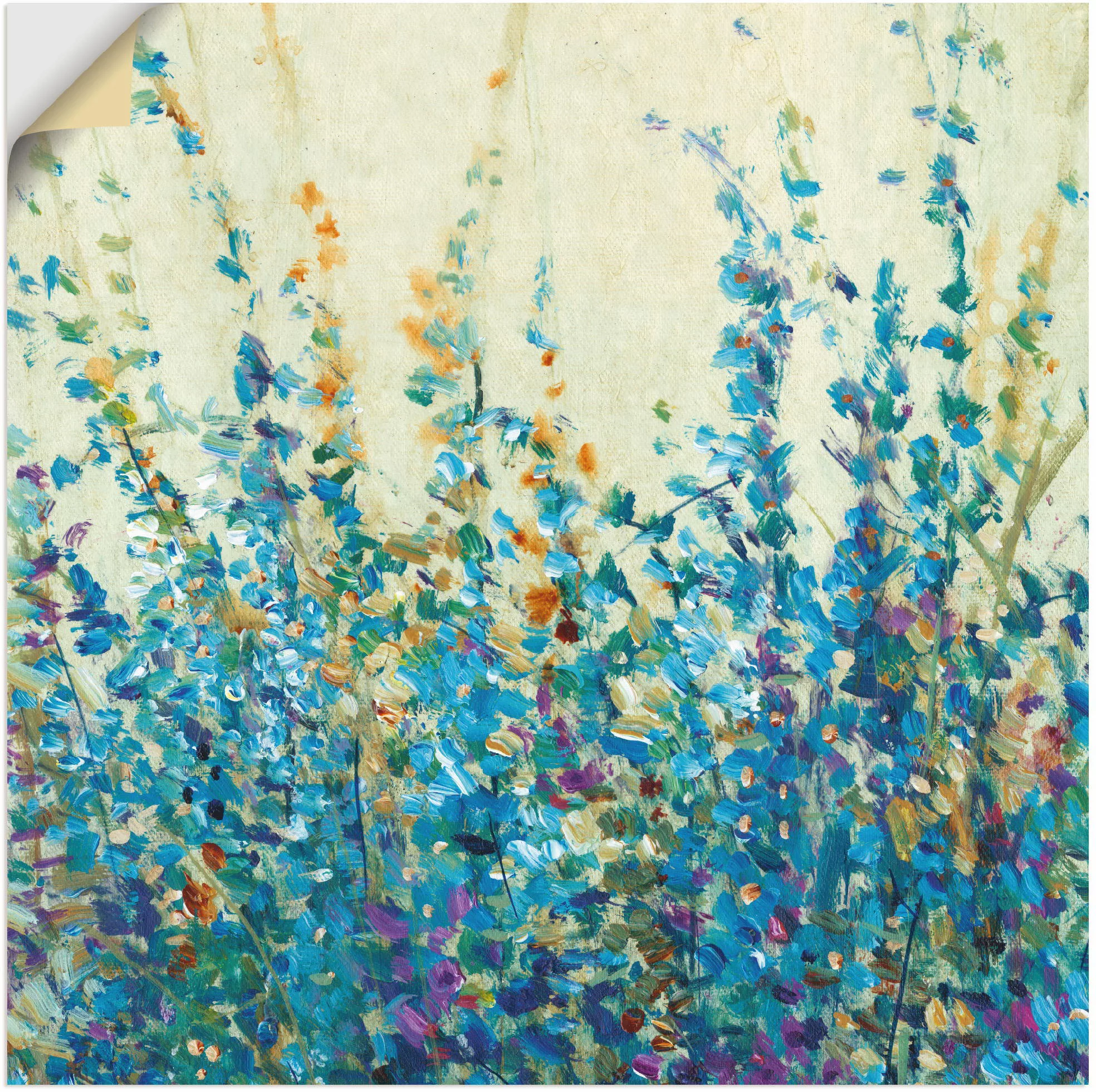 Artland Wandbild "Blautöne II", Blumenwiese, (1 St.), als Leinwandbild, Wan günstig online kaufen