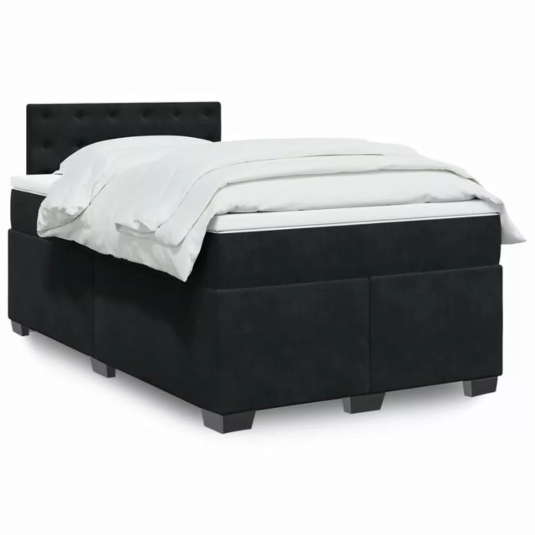 vidaXL Boxspringbett, Boxspringbett mit Matratze Schwarz 120x190 cm Stoff günstig online kaufen