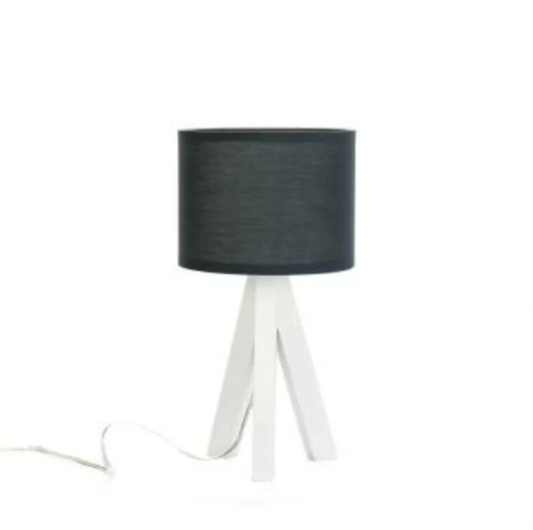 Tischlampe Schlafzimmer Stoff Holz Dreibein E14 günstig online kaufen