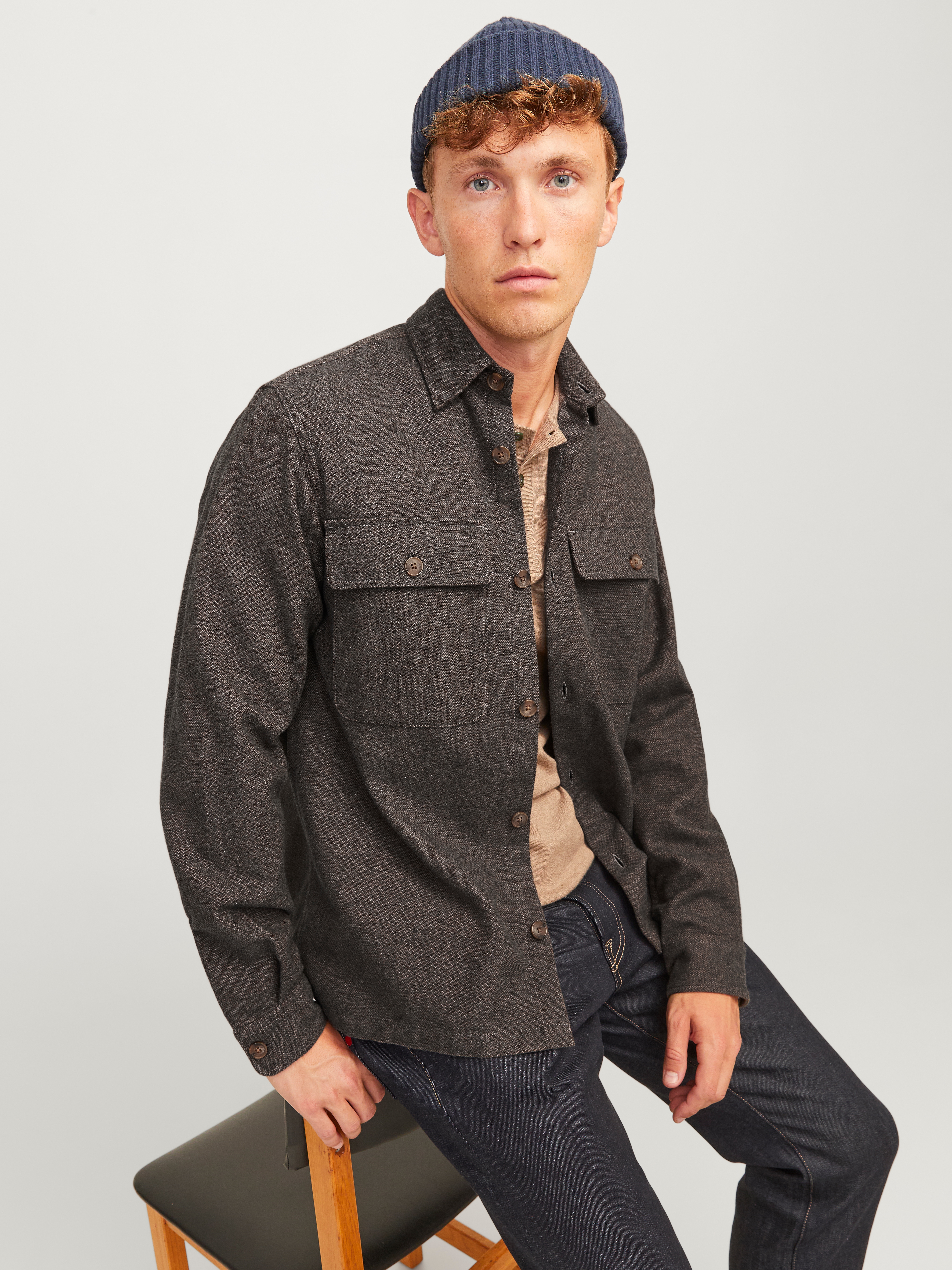 Jack & Jones Langarmhemd "JPRRAYMOND MELANGE SOLID LS OVERSHIRT SN" günstig online kaufen