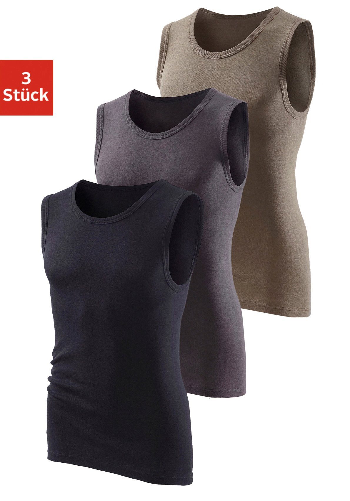 H.I.S Muscleshirt, (3 tlg.), ohne Seitennähte optimale Passform günstig online kaufen