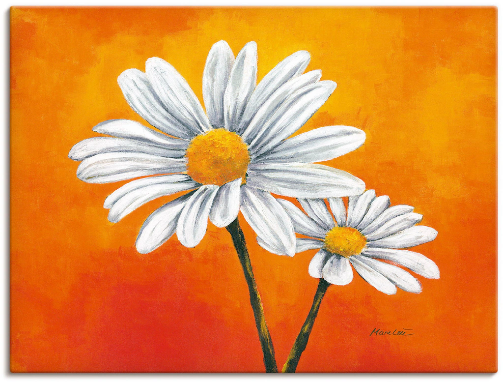 Artland Wandbild »Margeriten auf Orange«, Blumen, (1 St.), als Alubild, Lei günstig online kaufen