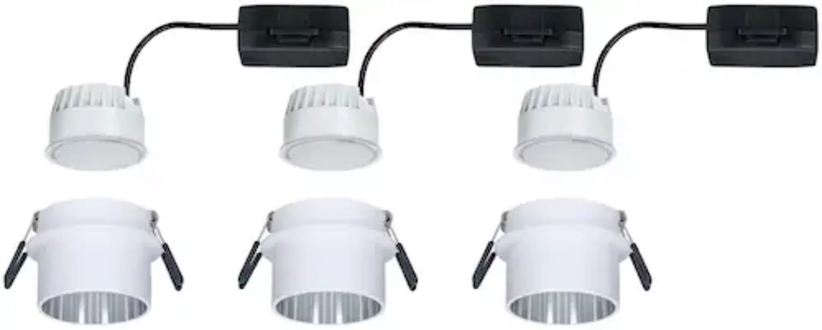 LED Einbauleuchte Gil in Weiß-matt und Eisen-gebürstet 3x 18W 1410lm IP44 günstig online kaufen