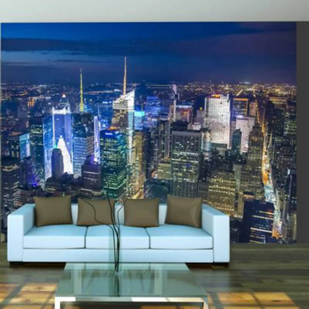 artgeist Fototapete Manhattan - Nacht mehrfarbig Gr. 250 x 193 günstig online kaufen