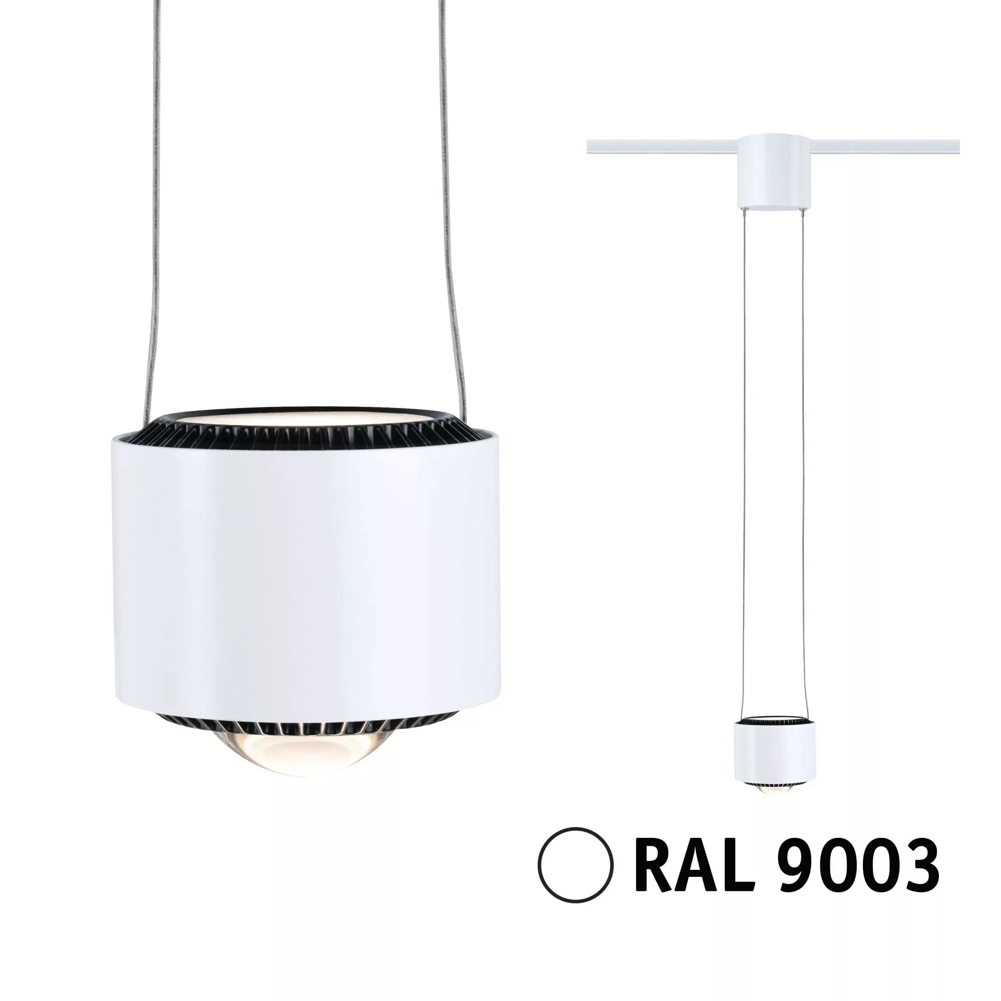 Paulmann LED-Pendelleuchte Aldan URail Signalweiß 150 cm x 9,8 cm Warmweiß günstig online kaufen