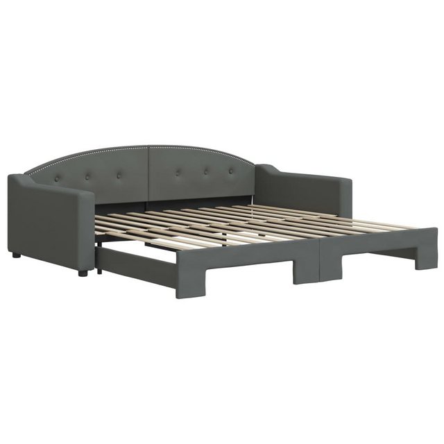 furnicato Bett Tagesbett Ausziehbar Dunkelgrau 100x200 cm Stoff (1-tlg) günstig online kaufen