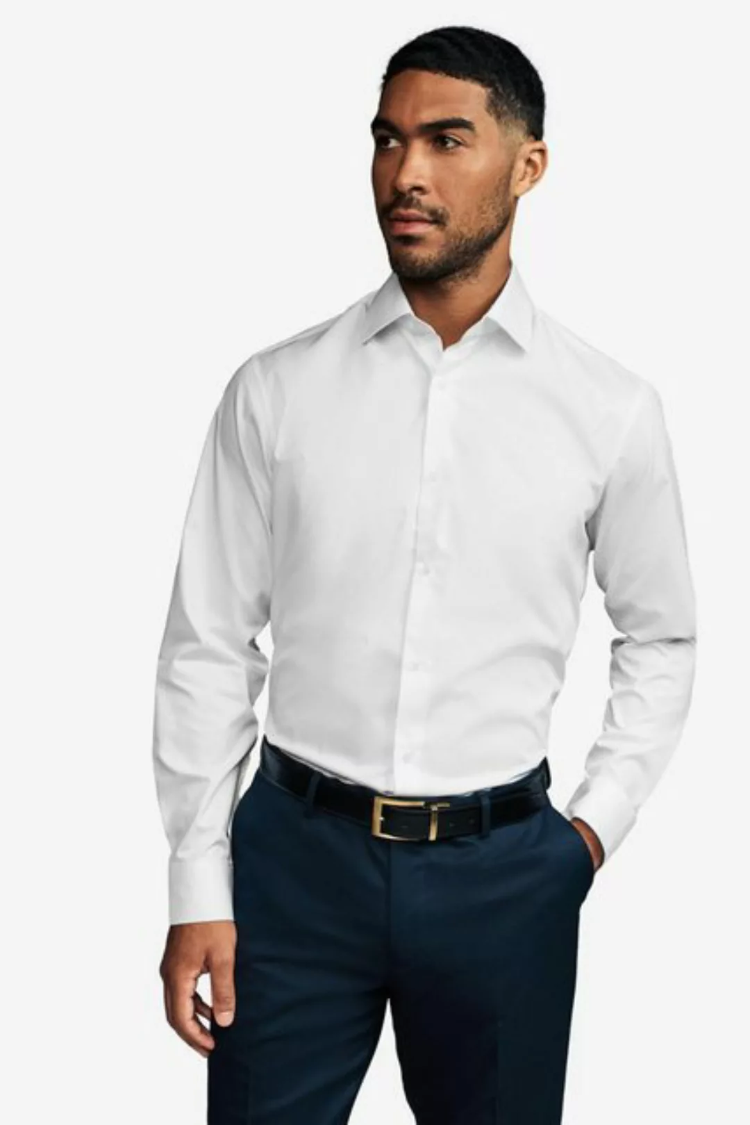 Next Langarmhemd Pflegeleichtes Regular Fit Twill-Hemd (1-tlg) günstig online kaufen